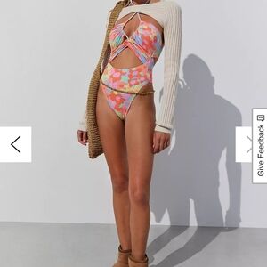 Billabong Colorful Cut-Out One Piece Swimsuit